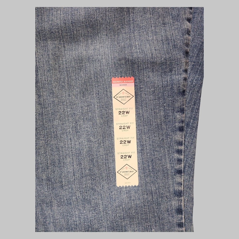 St Johns Bay Women's Plus 22W Secretly Slender Capri Jeans Blue NWOT - Picture 4 of 5